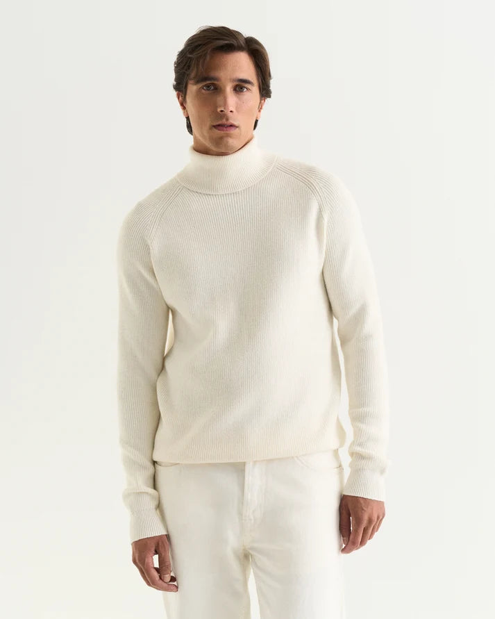 Cermino - St.Moritz rib roll-neck off white