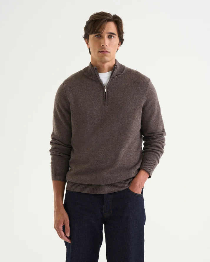 Cermino - Victor half zip brown
