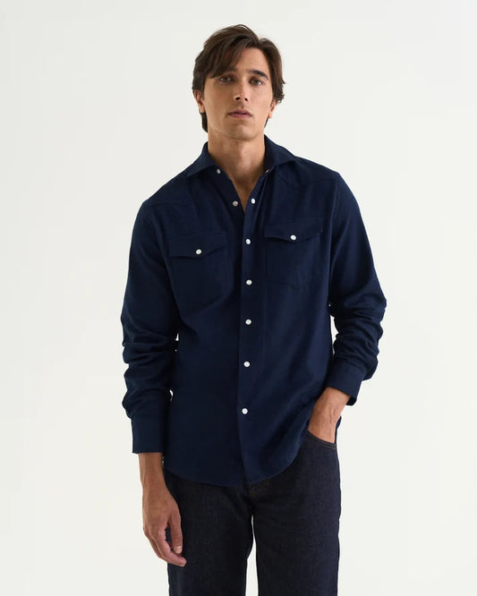 Western flannel shirt navy