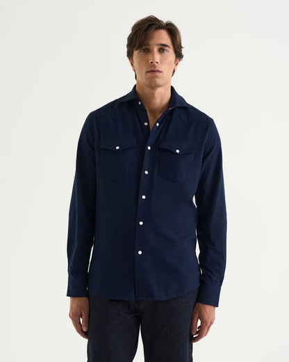 Western flannel shirt navy