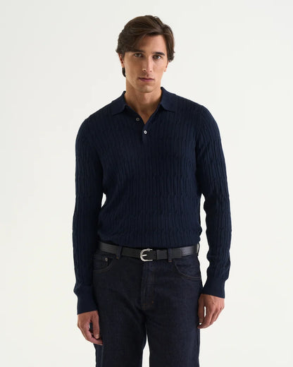 Cermino - Max Cable Polo Navy