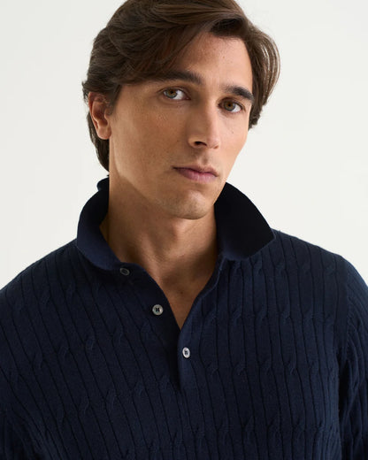 Cermino - Max Cable Polo Navy