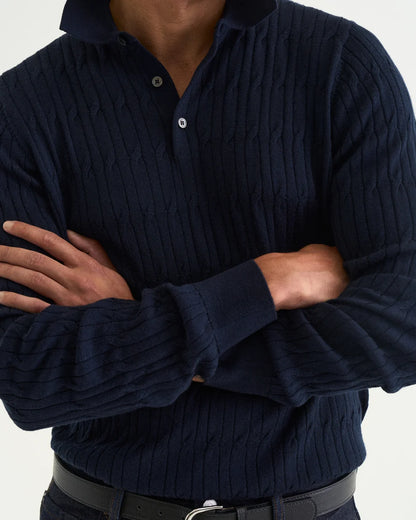 Cermino - Max Cable Polo Navy