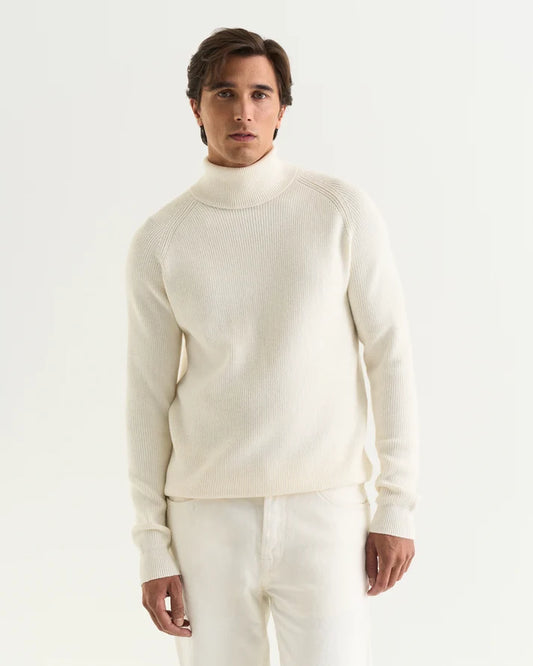 Cermino - St.Moritz rib roll-neck off white