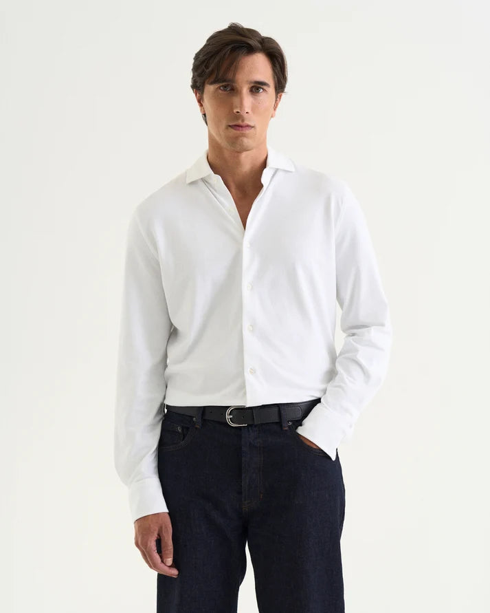 Felix Cotton Pique Shirt White