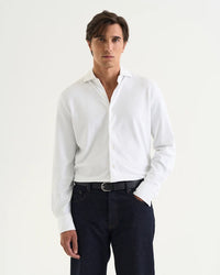 Felix Cotton Pique Shirt White