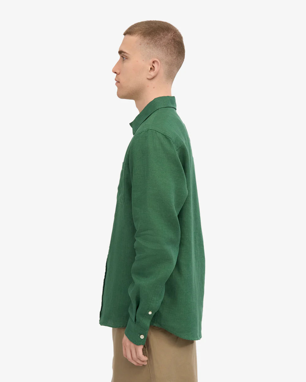 Linen Shirt - Emerald Green