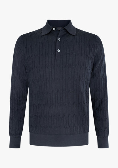 Cermino - Max Cable Polo Navy