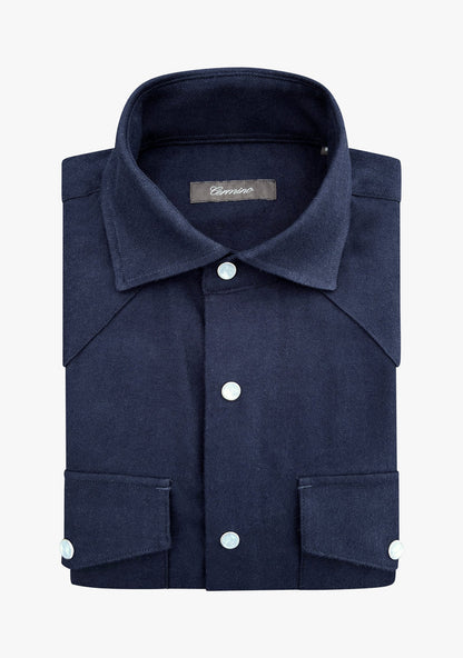 Western flannel shirt navy