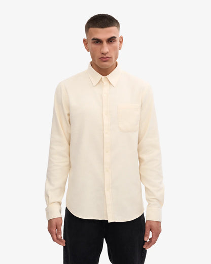 Organic Flannel Shirt - Ivory White